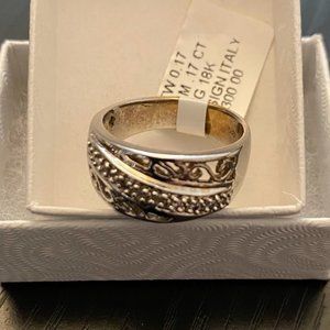 18K MADE IN ITALY DIAMOND RING .17 CT